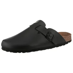 Clog MAN'S WORLD, Herren, Gr. 41, schwarz, Lederimitat, klassisch, Schuhe, Sandale, Hausschuh mit Tieffußbett