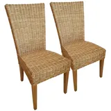 Amagohome Rattanstuhl Esszimmer Stühle 2 Stück Rattanstühle Wintergarten Esstisch Stühle Kor