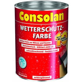 Consolan Wetterschutz-Farbe 5 l weiß seidenglänzend