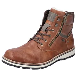 Winterboots RIEKER, Herren, Gr. 40, braun, Nubuklederimitat, sportlich, Schuhe, mit komfortabler Rieker TEX-Ausstattung, Freizeitschuh, Schnürschuh