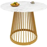 Okwish Esstisch, Gold, Holzwerkstoff, 80x76x80 cm, Esszimmer, Tische, Esstische