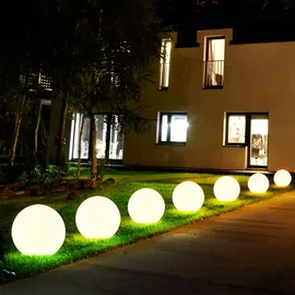 Expo Börse Solarlampe Solarleuchte Kugellampe Gartenleuchte Kugelleuchte Wegelampe, IP44 Akku Erdspieß, weiß silber, 4x LED warmweiß