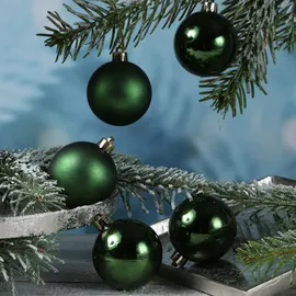 MARELIDA Weihnachtskugel bruchfest 6cm Christbaumkugeln glänzend matt grün 12St