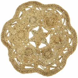Sisalteppich CARPETFINE "Juteteppich Paul", beige (natur), H:13mm Ø:90cm, Jute, Teppiche, natürliches Pflanzenmaterial von Hand gewebt, Boho Style