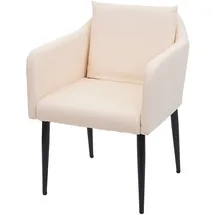 Mendler Esszimmerstuhl HWC-H93, Küchenstuhl Lehnstuhl Stuhl Kunstleder creme-beige