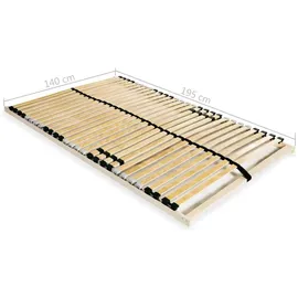 vidaXL Lattenrost mit 28 Latten 7 Zonen verstellbar 140 x 200 cm