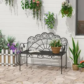 Outsunny Gartenbank 107 x 56 x 92 cm Schwarz
