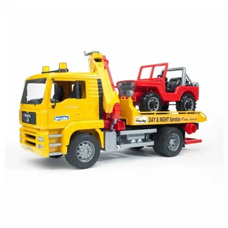 Bruder 02750 - MAN TGA Abschlepp LKW mit Geländewagen 1:16