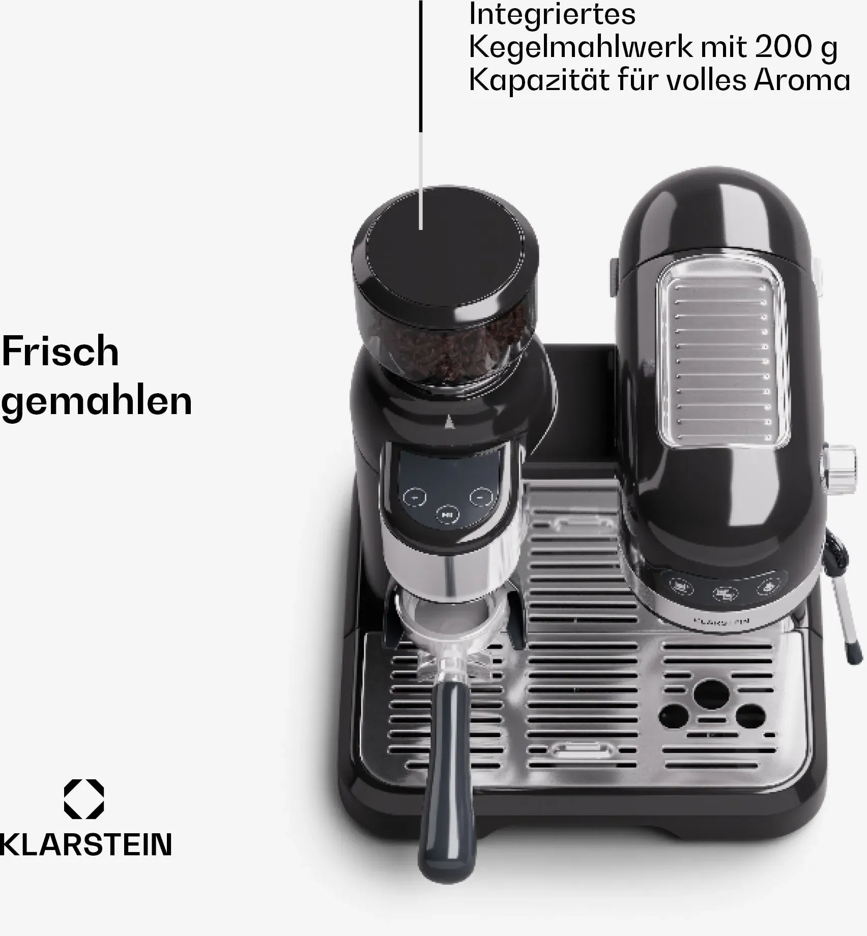 Bella Café Espressomaschine inkl. Mahlwerk 1550W 20 bar 1,4 l