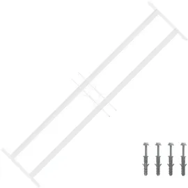 vidaXL Sicherheitsgitter für Fenster 63-114 cm mit 2 Querstangen Weiß