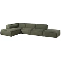 MASSIVMOEBEL24.DE Ecksofa, inkl. Hocker 285x220x79 Polyester grün RAVENNA