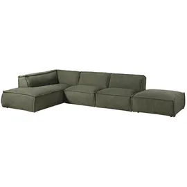 MASSIVMOEBEL24.DE Ecksofa, inkl. Hocker 285x220x79 Polyester grün RAVENNA
