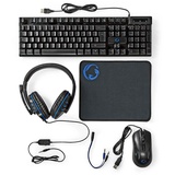 Nedis Gaming Combo Kit - 5-in-1 - Tastatur, Headset, Maus und Mauspad - Schwarz - QWERTZ - DE-Layout
