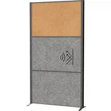 Maul Akustik-Trennwand MAULconnecto 9605089, dunkelgrau, braun 100,0 x 182,0 cm, 1 St.