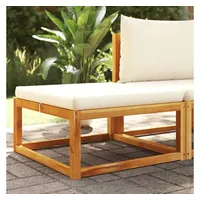 vidaXL Gartenhocker mit Kissen 65x65x29 cm Massivholz braun/weiß