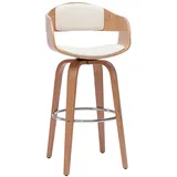 miliboo Design-barhocker drehbar weiß und helles Holz H 67 cm Gao