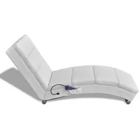 vidaXL Massagesessel 51 x 73 x 0 cm Weiß Kunstleder mit Heizfunktion