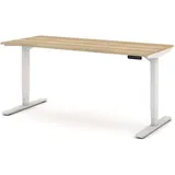 Assmann Electronic ASSMANN Schreibtisch Eiche Artisan, Weiß, Metall, 160x127x70 cm, Arbeitszimmer, Schreibtische, Bürotische
