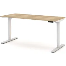Assmann Electronic ASSMANN Schreibtisch Eiche Artisan, Weiß, Metall, 160x127x70 cm, Arbeitszimmer, Schreibtische, Bürotische