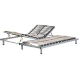 BELIANI Lattenrost Birkenholz Metall 2x 90x200 cm Doppel maneull verstellbar 4 individuelle Verstellpunkte 26 Federleisten für Einzelbett Kinderzi...