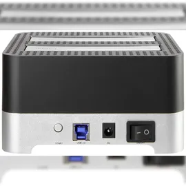 Renkforce RF-DOCKING-02 USB-A (USB 3.0) SATA 6 Gb/s 2 Port Festplatten-Kopierstation 2.5 Zoll, 3.5 Zoll mit Clone-Funktion