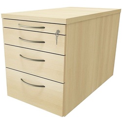 fm Büromöbel Schubladen Rollcontainer Tiefe 80 cm »Sidney« einheitliches Dekor königsahorn, 43.4x54x80 cm