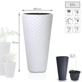 Prosperplast SLIM MATUBA 57L 40 x 40 x 78 cm Weiß