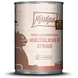 MjAMjAM – ausgewählte Fleischsorten 400g für Katze MjAMjAM Katze 6x400g Strauß pur