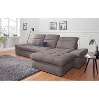 sit&more Ecksofa »Stardust L-Form«, wahlweise mit Bettfunktion und Bettkasten, grau