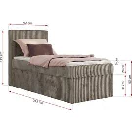 MKS Meble Tiliano 90 x 200 cm H4 Hellbraun