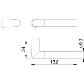 HOPPE Türdrückerlochteil 1405 Aluminium Stahlfarben 8 mm