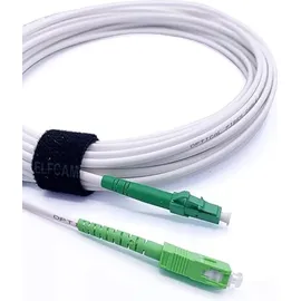 Elfcam - 15m LWL Glasfaser-Kabel LC/APC auf SC/APC, OS2 Singlemode Simplex 9/125μm, FTTH Glasfaser Patchkabel LSZH Weiß