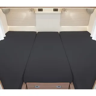 BettwarenShop Spannbettlaken Baumwolle-Jersey-Elasthan 2 Längsbetten + Mittelteil anthrazit