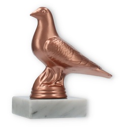 Pokal Kunststofffigur Taube bronze auf weißem Marmorsockel 11,8cm
