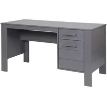 Woood Schreibtisch Dennis aus Kiefernholz, skandinavisches Design, Dunkelgrau lackiert, mit Schubladen Schubladen, rechteckig, eckig, 59x74x141 cm, Stauraum, Arbeitszimmer, Schreibtische, Bürotische