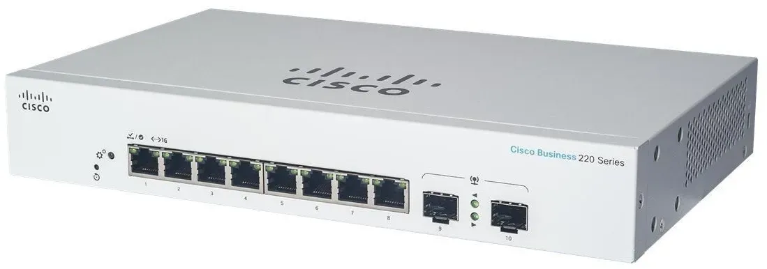 Cisco Switch Business 220-Series 10-Port 1GbE 130W PoE smart managed