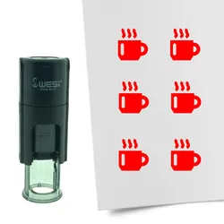 CombiCraft Selbstfärbender Stempel 'Kaffeetasse' in der Farbe Rot, Ø10mm