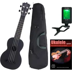 Classic Cantabile BeachBuddy Blackbird Ukulele Set inkl. Tuner und Schule