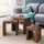 FineBuy Satztisch Braun Sheesham 50 x 30 cm