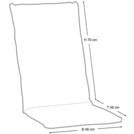 GO-DE Hochlehner-Auflage 118 cm x 48 cm x 5 cm, hellgrau