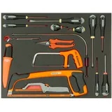 BAHCO Fit&go 3/3 Schaumstoffeinlage mit Werkzeugsatz Schraubendreher und Schneidwerkzeug - 16-tlg.
