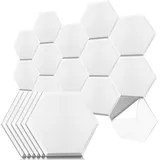 Mutig Akustikplatte Akustikplatte Hexagon Akustikplatten Selbstklebend 12 Stück, (30×26×0.9cm, Schallabsorber Schallschutz), Hohe Dichte Schallschutz Wand für die Wand Decke Tür vom Studio Büro weiß