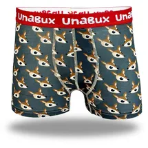 Unabux Boxershorts BLACK WHITE RABBIT braun / grau M 2er Pack