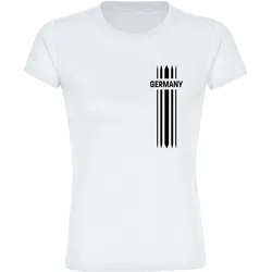 multifanshop Damen T-Shirt - Germany - Streifen - Druck schwarz - Frauen