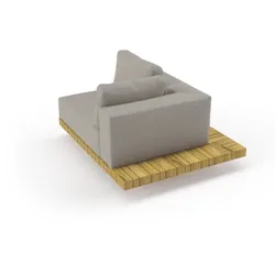 Solpuri Plateau XL-Modul links + Ecktisch inkl. Polster Teak