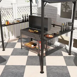 Outsunny Grillpavillon 2,5 x 1,6 m Schwarz