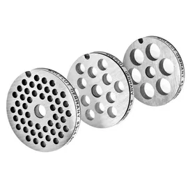 WolfCut Lochscheibensatz für Fleischwolf 4 mm + 8 mm + 13 mm silber