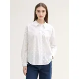 Tom Tailor Denim Damen Bluse im Pünktchen-Muster, 20000 - White, L