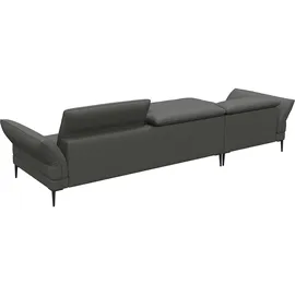 flexlux Ecksofa FLEXLUX "Salino, Funktionssofa mit Recamiere, Relaxsofa, Ecksofa", grau (warm mineral grau), B:340cm H:88cm T:182cm, Sofas, Ecksofa, Sofa mit Arm- und Kopfteil-Verstellungen, Kaltschaum & Stahl-Wellen
