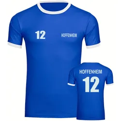 multifanshop Kontrast T-Shirt - Hoffenheim - Trikot Nummer 12 - Druck weiß - Männer
